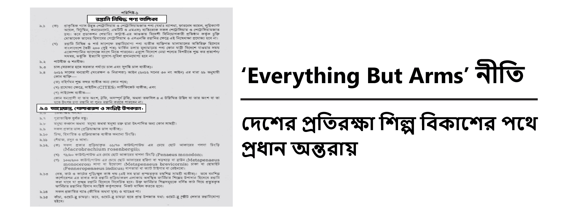 ‘Everything But Arms’ নীতি: দেশের প্রতিরক্ষা শিল্প বিকাশের পথে প্রধান অন্তরায়