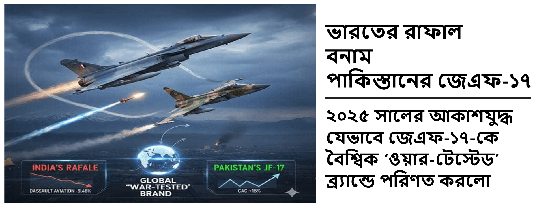 ভারতের রাফাল বনাম পাকিস্তানের জেএফ-১৭: ২০২৫ সালের আকাশযুদ্ধ যেভাবে জেএফ-১৭-কে বৈশ্বিক ‘ওয়ার-টেস্টেড’ ব্র্যান্ডে পরিণত করলো