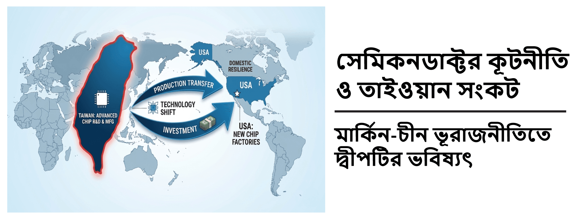 সেমিকনডাক্টর কূটনীতি ও তাইওয়ান সংকট: মার্কিন-চীন ভূরাজনীতিতে দ্বীপটির ভবিষ্য