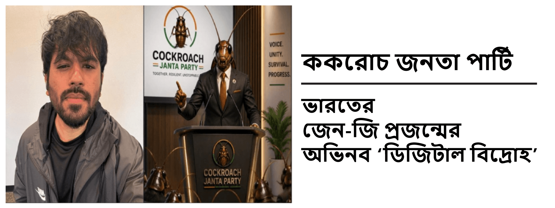 'ককরোচ জনতা পার্টি': ভারতের জেন-জি প্রজন্মের অভিনব "ডিজিটাল বিদ্রোহ"